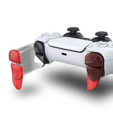 PlayVital BLADE 2 Pairs Shoulder Buttons Extension Triggers for ps5 Controller, Game Improvement Adjusters for PS Portal Remote Player, Bumper Trigger Extenders for ps5 Edge Controller - Clear Red - PFPJ042