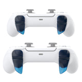 PlayVital BLADE 2 Pairs Shoulder Buttons Extension Triggers for ps5 Controller, Game Improvement Adjusters for PS Portal Remote Player, Bumper Trigger Extenders for ps5 Edge Controller - Clear Blue - PFPJ043