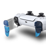 PlayVital BLADE 2 Pairs Shoulder Buttons Extension Triggers for ps5 Controller, Game Improvement Adjusters for PS Portal Remote Player, Bumper Trigger Extenders for ps5 Edge Controller - Clear Blue - PFPJ043
