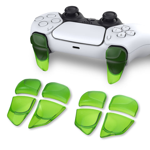 PlayVital BLADE 2 Pairs Shoulder Buttons Extension Triggers for ps5 Controller, Game Improvement Adjusters for PS Portal Remote Player, Bumper Trigger Extenders for ps5 Edge Controller - Clear Green - PFPJ044