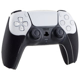 PlayVital Armored Edition Anti-Skid Sweat-Absorbent Controller Grip for PS5, Professional Textured Soft Rubber Pads Handle Grips for PS5 Controller with Shoulder Button Trigger Stickers - Black - PFPJ049