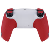 PlayVital Armored Edition Anti-Skid Sweat-Absorbent Controller Grip for PS5, Professional Textured Soft Rubber Pads Handle Grips for PS5 Controller with Shoulder Button Trigger Stickers - red -  PFPJ061