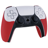 PlayVital Armored Edition Anti-Skid Sweat-Absorbent Controller Grip for PS5, Professional Textured Soft Rubber Pads Handle Grips for PS5 Controller with Shoulder Button Trigger Stickers - red -  PFPJ061