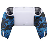 PlayVital Anti-Skid Sweat-Absorbent Controller Grip for PS5 Controller, Professional Textured Soft Rubber Pads Handle Grips for PS5 Controller - Black Blue Camouflage - PFPJ063