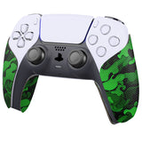 PlayVital Anti-Skid Sweat-Absorbent Controller Grip for PS5 Controller, Professional Textured Soft Rubber Pads Handle Grips for PS5 Controller - Black Green Camouflage - PFPJ064