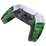 PlayVital Anti-Skid Sweat-Absorbent Controller Grip for PS5 Controller, Professional Textured Soft Rubber Pads Handle Grips for PS5 Controller - Black Green Camouflage - PFPJ064