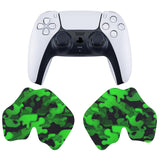 PlayVital Anti-Skid Sweat-Absorbent Controller Grip for PS5 Controller, Professional Textured Soft Rubber Pads Handle Grips for PS5 Controller - Black Green Camouflage - PFPJ064