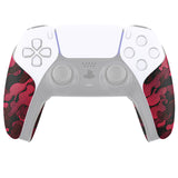 PlayVital Anti-Skid Sweat-Absorbent Controller Grip for PS5 Controller, Professional Textured Soft Rubber Pads Handle Grips for PS5 Controller - Black Red Camouflage - PFPJ065