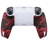 PlayVital Anti-Skid Sweat-Absorbent Controller Grip for PS5 Controller, Professional Textured Soft Rubber Pads Handle Grips for PS5 Controller - Black Red Camouflage - PFPJ065