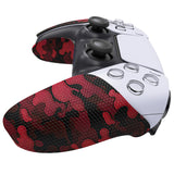 PlayVital Anti-Skid Sweat-Absorbent Controller Grip for PS5 Controller, Professional Textured Soft Rubber Pads Handle Grips for PS5 Controller - Black Red Camouflage - PFPJ065