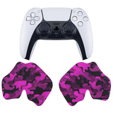 PlayVital Anti-Skid Sweat-Absorbent Controller Grip for PS5 Controller, Professional Textured Soft Rubber Pads Handle Grips for PS5 Controller - Rose Red Black Camouflage - PFPJ066