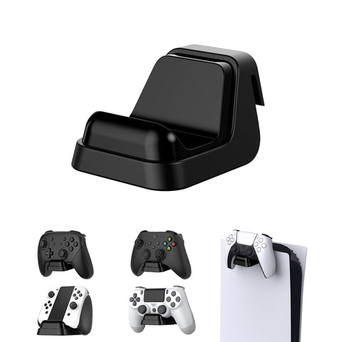 PlayVital Universal Game Controller Wall Mount for ps5 & Headset, Wall Stand for Xbox Series Controller, Wall Holder for Nintendo Switch Pro Controller, Dedicated Console Hanger Mode for ps5 - Black - PFPJ068