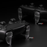 PlayVital BLADE 2 Pairs Shoulder Buttons Extension Triggers for ps5 Controller, Game Improvement Adjusters for PS Portal Remote Player, Bumper Trigger Extenders for ps5 Edge Controller - Semi-Transparent Clear - PFPJ104