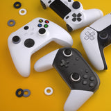 PlayVital 3 Pairs Silicone Aim Assist Target Motion Control Precision Rings for PS5, for PS4, for Xbox Series X/S, Xbox One, Xbox 360, for Switch Pro, for Steam Deck - Gray & Black & White & 3 Different Strengths - PFPJ110