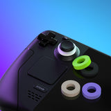 PlayVital 5 Pairs Aim Assist Target Motion Control Precision Rings for ps5, for ps4, for Xbox Series X/S, Xbox One, Xbox 360, for Switch Pro Controller - Green Purple Gray Black White - PFPJ117