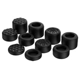 PlayVital Black Ergonomic Stick Caps Thumb Grips for PS5, PS4, Xbox Series X/S, Xbox One, Xbox One X/S, Switch Pro Controller - with 3 Height Convex and Concave - Diamond Grain & Crack Bomb Design - PJM2013