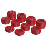 PlayVital Passion Red Ergonomic Stick Caps Thumb Grips for PS5, PS4, Xbox Series X/S, Xbox One, Xbox One X/S, Switch Pro Controller - with 3 Height Convex and Concave - Diamond Grain & Crack Bomb Design - PJM2015