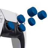 PlayVital Blue Ergonomic Stick Caps Thumb Grips for PS5, PS4, Xbox Series X/S, Xbox One, Xbox One X/S, Switch Pro Controller - with 3 Height Convex and Concave - Diamond Grain & Crack Bomb Design - PJM2016