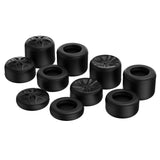 PlayVital Black Ergonomic Analog Joystick Caps for Xbox Series X/S, Xbox One, Xbox One X/S, PS5, PS4, Switch Pro Controller - with 3 Height Convex and Concave - Pentagram & Rotary Wheels Design - PJM2017