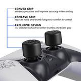 PlayVital Black Ergonomic Analog Joystick Caps for Xbox Series X/S, Xbox One, Xbox One X/S, PS5, PS4, Switch Pro Controller - with 3 Height Convex and Concave - Pentagram & Rotary Wheels Design - PJM2017