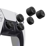 PlayVital Black Ergonomic Analog Joystick Caps for Xbox Series X/S, Xbox One, Xbox One X/S, PS5, PS4, Switch Pro Controller - with 3 Height Convex and Concave - Pentagram & Rotary Wheels Design - PJM2017