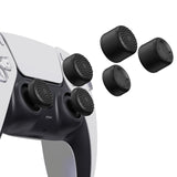 PlayVital Black Ergonomic Thumb Stick Grips for Nintendo Switch Pro, PS5, PS4, Xbox Series X/S, Xbox One, Xbox One X/S Controller - with 3 Height Convex and Concave - Raised Dots & Studded Design - PJM2021