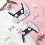 PlayVital Rabbit & Squirrel Cute Thumb Grip Caps for PS5/4 Controller, Silicone Analog Stick Caps Cover for Xbox Series X/S, Thumbstick Caps for Switch Pro Controller - Pale Red - PJM3002