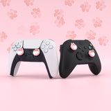 PlayVital Rabbit & Squirrel Cute Thumb Grip Caps for PS5/4 Controller, Silicone Analog Stick Caps Cover for Xbox Series X/S, Thumbstick Caps for Switch Pro Controller - Pale Red - PJM3002