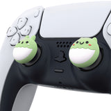 PlayVital Rabbit & Squirrel Cute Thumb Grip Caps for PS5/4 Controller, Silicone Analog Stick Caps Cover for Xbox Series X/S, Thumbstick Caps for Switch Pro Controller - Matcha Green - PJM3004