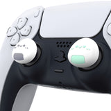 PlayVital Onigiri Cute Thumb Grip Caps for PS5/4 Controller, Silicone Analog Stick Caps Cover for Xbox Series X/S, Thumbstick Caps for Switch Pro Controller - Gray & Seafoam Green - PJM3007