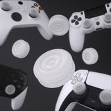 PlayVital Thumbs Cushion Caps Thumb Grips for ps5, for ps4, Thumbstick Grip Cover for Xbox Series X/S, Thumb Grip Caps for Xbox One, Elite Series 2, for Switch Pro Controller - Clear - PJM3023