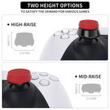 PlayVital Scarlet Red & Black Thumbs Pro Armor Thumbstick Extender Joystick Caps Grip for ps5 Controller -2 High Raise and 2 Mid Raise Dome -  PJM4002