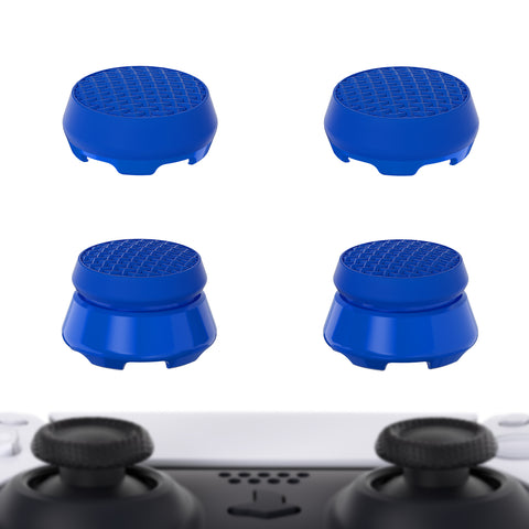 PlayVital Blue Thumbs Pro Armor Thumbstick Extender Joystick Caps Grip for ps5 Controller - 2 High Raise and 2 Mid Raise Dome - PJM4003