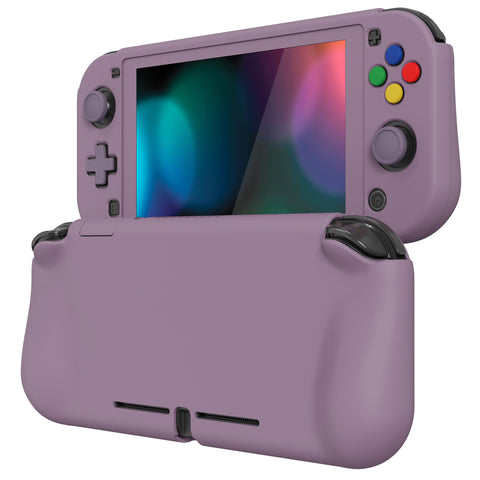 PlayVital ZealProtect Protective Case for Nintendo Switch Lite, Hard Shell Ergonomic Grip Cover for Nintendo Switch Lite w/Screen Protector & Thumb Grip Caps & Button Caps - Dark Grayish Violet - PSLYP3002