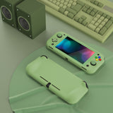 PlayVital ZealProtect Protective Case for Nintendo Switch Lite, Hard Shell Ergonomic Grip Cover for Nintendo Switch Lite with Screen Protector & Thumb Grip Caps & Button Caps - Matcha Green - PSLYP3003