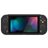 PlayVital ZealProtect Glossy Protective Case for Nintendo Switch Lite, Hard Shell Ergonomic Grip Cover for Switch Lite w/Screen Protector & Thumb Grip Caps & Button Caps - Black - PSLYP3007