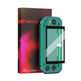 PlayVital ZealProtect Protective Case for Nintendo Switch Lite, Hard Shell Ergonomic Grip Cover for Switch Lite w/Screen Protector & Thumb Grip Caps & Button Caps -  Glossy Chameleon Green Purple - PSLYP3008