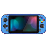 PlayVital ZealProtect Protective Case for Nintendo Switch Lite, Hard Shell Ergonomic Grip Cover for Switch Lite w/Screen Protector & Thumb Grip Caps & Button Caps - Glossy Chameleon Purple Blue - PSLYP3009