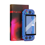 PlayVital ZealProtect Protective Case for Nintendo Switch Lite, Hard Shell Ergonomic Grip Cover for Switch Lite w/Screen Protector & Thumb Grip Caps & Button Caps - Glossy Chameleon Purple Blue - PSLYP3009