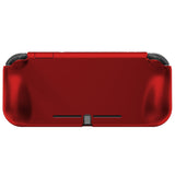 PlayVital ZealProtect Protective Case for Nintendo Switch Lite, Hard Shell Ergonomic Grip Cover for Nintendo Switch Lite w/Screen Protector & Thumb Grip Caps & Button Caps - Scarlet Red - PSLYP3010