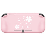 PlayVital ZealProtect Protective Case for Nintendo Switch Lite, Hard Shell Ergonomic Grip Cover for Switch Lite with Screen Protector & Thumb Grip Caps & Button Caps - Cherry Blossoms Petals - PSLYY7004