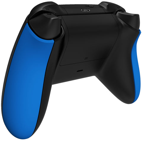 eXtremeRate Blue Soft Touch Grip Back Panels, Comfortable Non-Slip Side Rails Handles, Game Improvement Replacement Parts for Xbox Series S / X Controller - Controller NOT Included - PX3P305