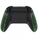 eXtremeRate Textured Green Soft Touch Grip Back Panels, Comfortable Non-Slip Side Rails Handles, Game Improvement Replacement Parts for Xbox Series S / X Controller - Controller NOT Included - PX3P344