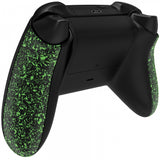 eXtremeRate Textured Green Soft Touch Grip Back Panels, Comfortable Non-Slip Side Rails Handles, Game Improvement Replacement Parts for Xbox Series S / X Controller - Controller NOT Included - PX3P344