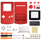 eXtremeRate IPS Ready Upgraded Transparent Clear Red Replacement Shell Full Housing Cover & Buttons for Gameboy Color – Fit for GBC OSD IPS & Regular IPS & Standard LCD – Console & IPS Screen NOT Included - QCBM5002