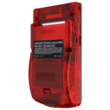 eXtremeRate IPS Ready Upgraded Transparent Clear Red Replacement Shell Full Housing Cover & Buttons for Gameboy Color – Fit for GBC OSD IPS & Regular IPS & Standard LCD – Console & IPS Screen NOT Included - QCBM5002