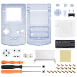 eXtremeRate IPS Ready Upgraded Glacier Blue Replacement Shell Full Housing Cover & Buttons & White Screen for Gameboy Color – Fit for GBC OSD IPS & Regular IPS & Standard LCD – Console & IPS Screen NOT Included - QCBM5006