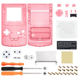 eXtremeRate IPS Ready Upgraded Cherry Pink Replacement Shell Full Housing Cover & Buttons & White Screen for Gameboy Color – Fit for GBC OSD IPS & Regular IPS & Standard LCD – Console & IPS Screen NOT Included - QCBM5007