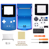 eXtremeRate IPS Ready Upgraded Chameleon Purple Blue GBC Replacement Shell Full Housing Cover w/ Buttons for Gameboy Color – Fit for GBC OSD IPS & Regular IPS & Standard LCD – Console & IPS Screen NOT Included - QCBP3001