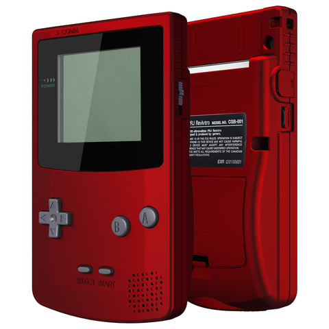 eXtremeRate IPS Ready Upgraded Scarlet Red GBC Replacement Shell Full Housing Cover with Buttons for Gameboy Color – Fit for GBC OSD IPS & Regular IPS & Standard LCD – Console & IPS Screen NOT Included - QCBP3003